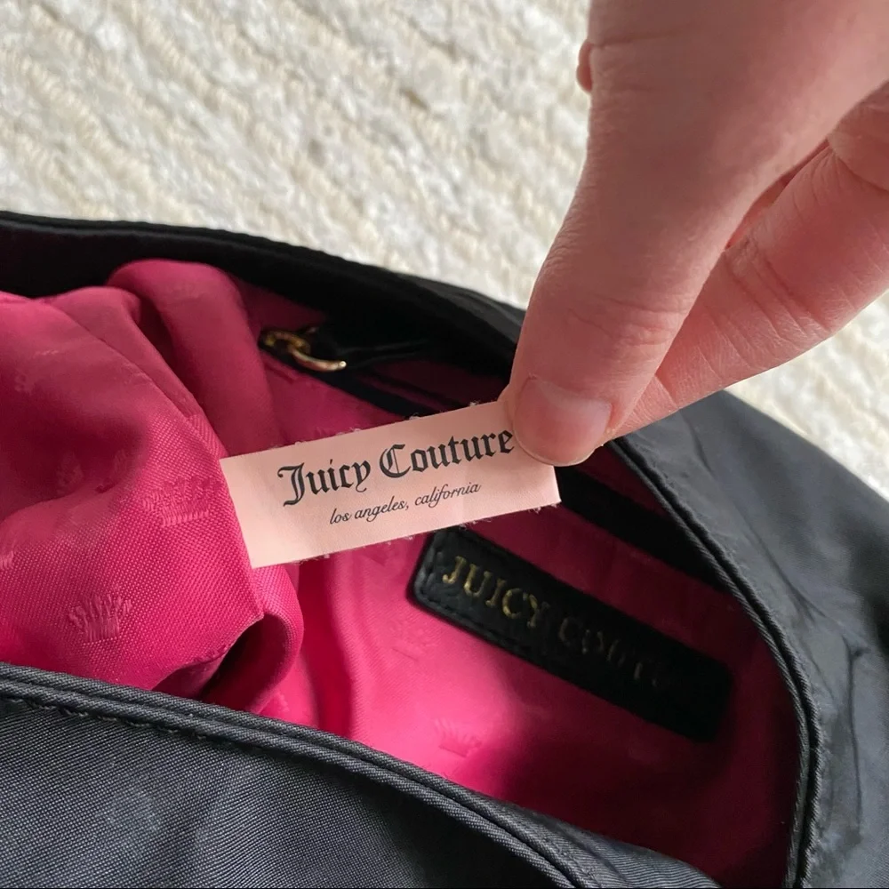 Juicy Couture black nylon hobo purse